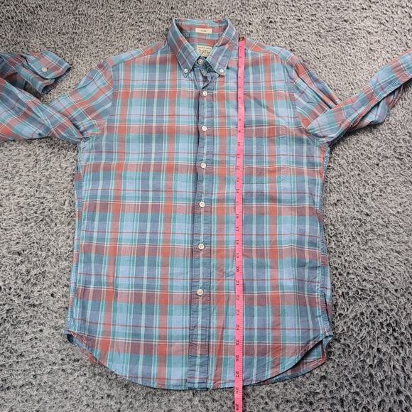 J Crew Shirt Men Small Blue Plaid Long Sleeve Preppy Casual Slim Fit Modern - Picture 4 of 6